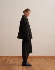 kapitone astarlı kadife yaka parka siyah 3