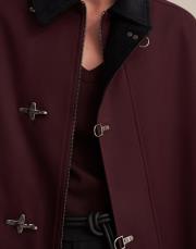 kapitone astarlı kadife yaka parka mürdüm 7