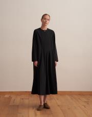 %100 koton pileli elbise siyah