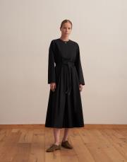 %100 koton pileli elbise siyah 2