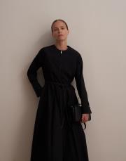 %100 koton pileli elbise siyah 5
