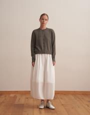 kaplama düğmeli triko hırka kurşun  3