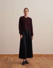 kaplama düğmeli triko hırka bordo 2