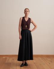 a kesim volanlı etek siyah