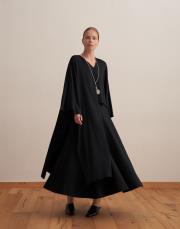 a kesim volanlı etek siyah 4