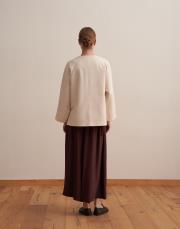 keten karışımlı biritli ceket bej 3