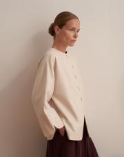 keten karışımlı biritli ceket bej 5