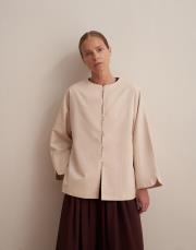 keten karışımlı biritli ceket bej 6