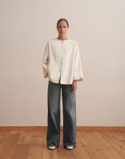 keten karışımlı biritli ceket ekru 2