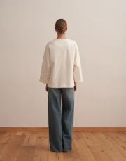 keten karışımlı biritli ceket ekru 4