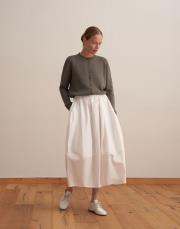 %100 pamuk balon etek ekru 2