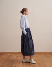 %100 pamuk balon etek koyu indigo 2