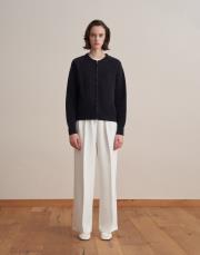 fermuarlı pamuk triko hırka lacivert