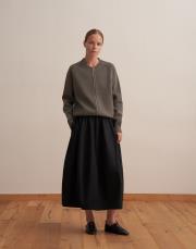 fermuarlı pamuk triko hırka kurşun 