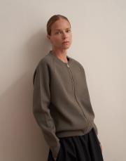 fermuarlı pamuk triko hırka kurşun  4