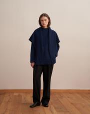 yün karışımlı triko atkı lacivert 2