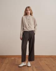 yün karışımlı triko hırka bej 2