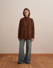 yün karışımlı balıkçı yaka triko kazak tarçın