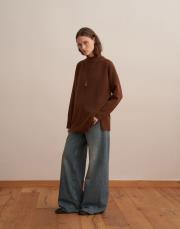 yün karışımlı balıkçı yaka triko kazak tarçın 2