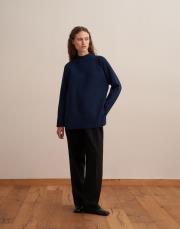 yün karışımlı balıkçı yaka triko kazak lacivert 2