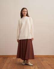 yün karışımlı balıkçı yaka triko kazak ekru 3