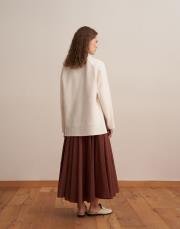 yün karışımlı balıkçı yaka triko kazak ekru 4