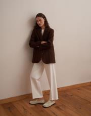 yün karışımlı blazer kahverengi 2