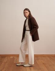 yün karışımlı blazer kahverengi 3