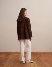 yün karışımlı blazer kahverengi 4