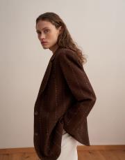 yün karışımlı blazer kahverengi 5