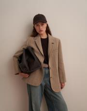 yün karışımlı blazer bej 4