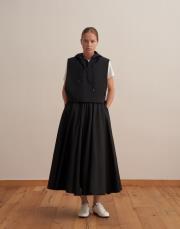 kesik detaylı teknik etek siyah