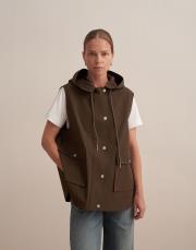 kapüşonlu spor yelek haki 4