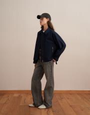 fermuarlı koton ceket lacivert 2