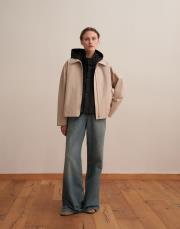 fermuarlı koton ceket bej 2