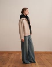 fermuarlı koton ceket bej 3