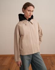 fermuarlı koton ceket bej 6
