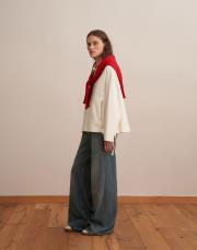 fermuarlı koton ceket ekru 3