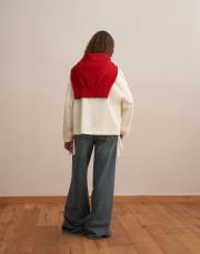 fermuarlı koton ceket ekru 4