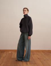 fermuarlı yüksek yaka teknik sweatshirt antrasit 3