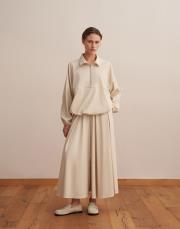 fermuarlı yüksek yaka teknik sweatshirt bej 2