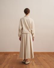 fermuarlı yüksek yaka teknik sweatshirt bej 4