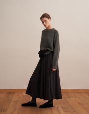 fermuarlı pileli teknik etek antrasit 2