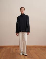 kemer detaylı teknik ceket lacivert