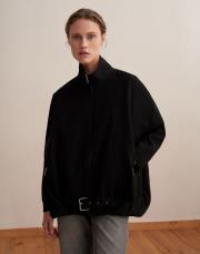 kemer detaylı teknik ceket siyah 6