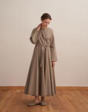 %100 koton kesik detaylı elbise soft yeşil 2