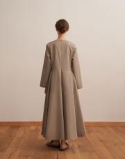 %100 koton kesik detaylı elbise soft yeşil 3