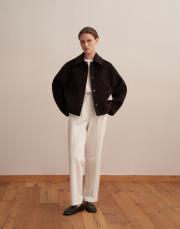 yün karışımlı cepli kaban kahverengi 2