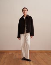 yün karışımlı cepli kaban kahverengi 3