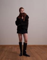 yün karışımlı cepli kaban kahverengi 7